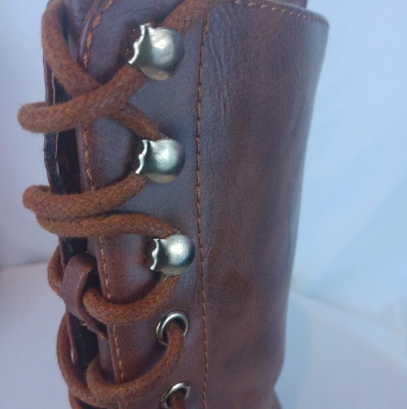 Forever Brown Lace up Combat Boot - Picture 4 of 12